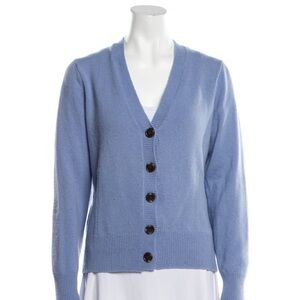 Ganni Blue Button-Up Cardigan